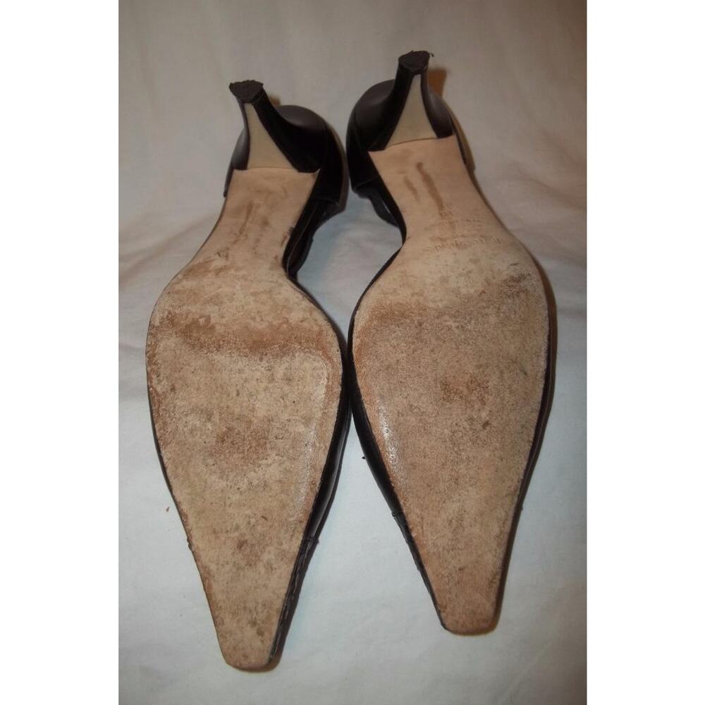 Kate Spade Black Leather Snake Skin Bow & Snip Toe Shoes 10 B - Picture 7 of 10